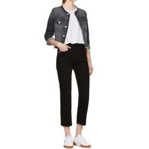 rag & bone High-Rise Straight Jeans Black Twill